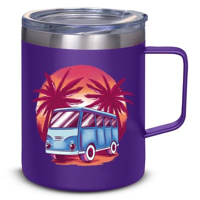 Retro Van Sunset Beach 12oz Stainless Steel Coffee Mug