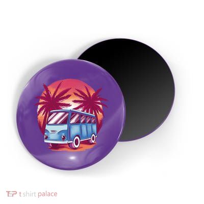 Retro Van Sunset Beach Magnet
