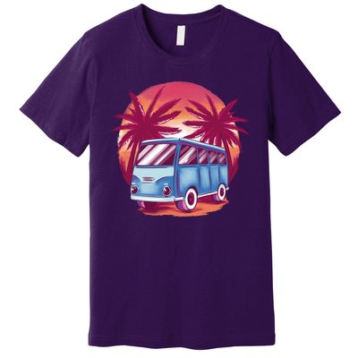 Retro Van Sunset Beach Premium T-Shirt