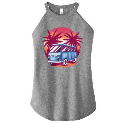 Retro Van Sunset Beach Women’s Perfect Tri Rocker Tank