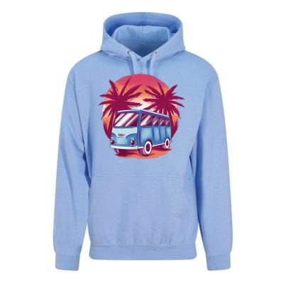 Retro Van Sunset Beach Unisex Surf Hoodie