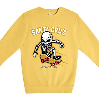 Retro Vintage Street Wear Skull Gift Premium Crewneck Sweatshirt