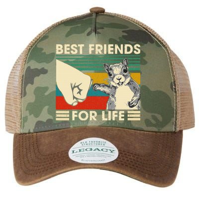 Retro Vintage Squirrel Best Friend For Life Fist Bump Legacy Tie Dye Trucker Hat