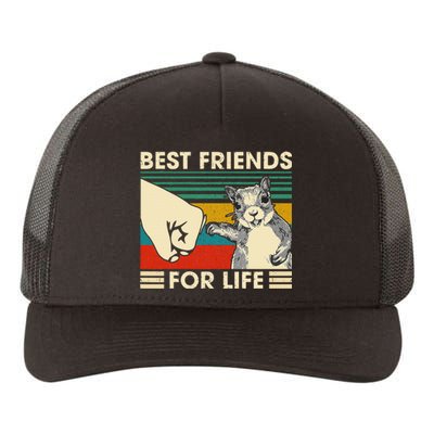 Retro Vintage Squirrel Best Friend For Life Fist Bump Yupoong Adult 5-Panel Trucker Hat