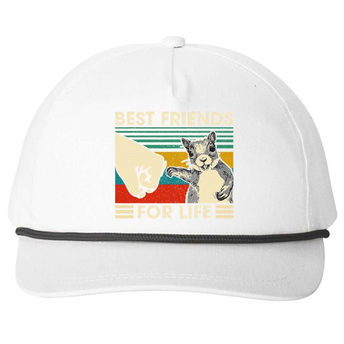 Retro Vintage Squirrel Best Friend For Life Fist Bump Snapback Five-Panel Rope Hat