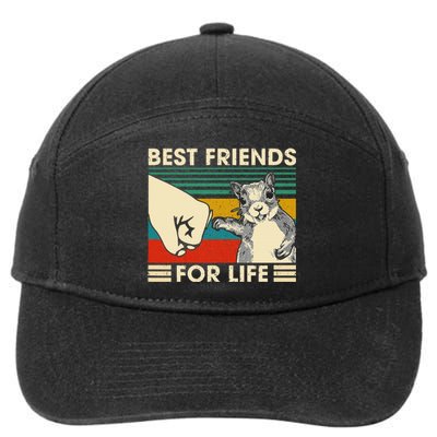 Retro Vintage Squirrel Best Friend For Life Fist Bump 7-Panel Snapback Hat