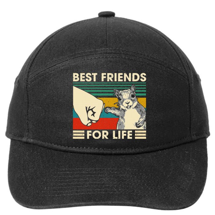 Retro Vintage Squirrel Best Friend For Life Fist Bump 7-Panel Snapback Hat