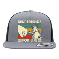 Retro Vintage Squirrel Best Friend For Life Fist Bump Flat Bill Trucker Hat