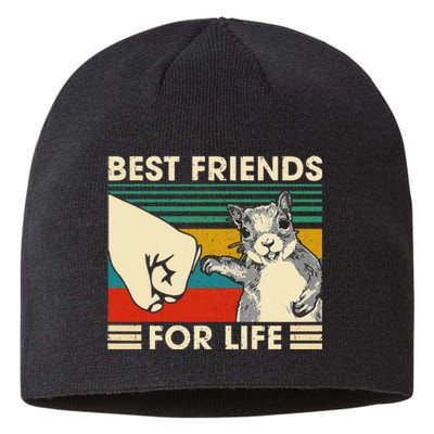 Retro Vintage Squirrel Best Friend For Life Fist Bump Sustainable Beanie