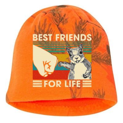 Retro Vintage Squirrel Best Friend For Life Fist Bump Kati - Camo Knit Beanie