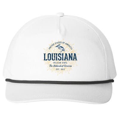 Retro Vintage State Of Louisiana Cool Gift Snapback Five-Panel Rope Hat