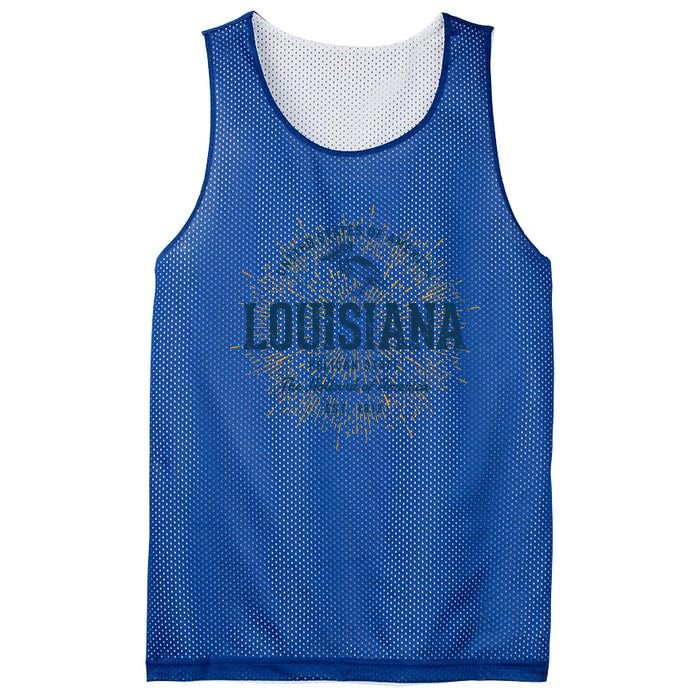 Retro Vintage State Of Louisiana Cool Gift Mesh Reversible Basketball Jersey Tank