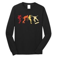 Retro Vintage Skateboard Skater Gifts Skate Boarding Long Sleeve Shirt