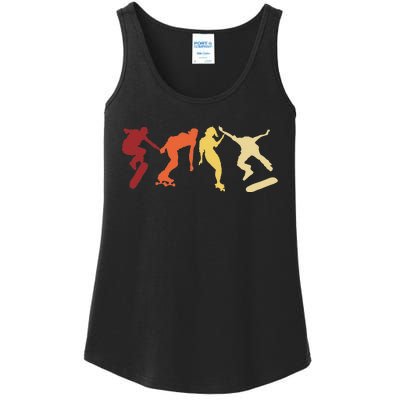 Retro Vintage Skateboard Skater Gifts Skate Boarding Ladies Essential Tank