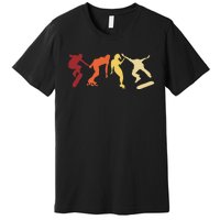 Retro Vintage Skateboard Skater Gifts Skate Boarding Premium T-Shirt