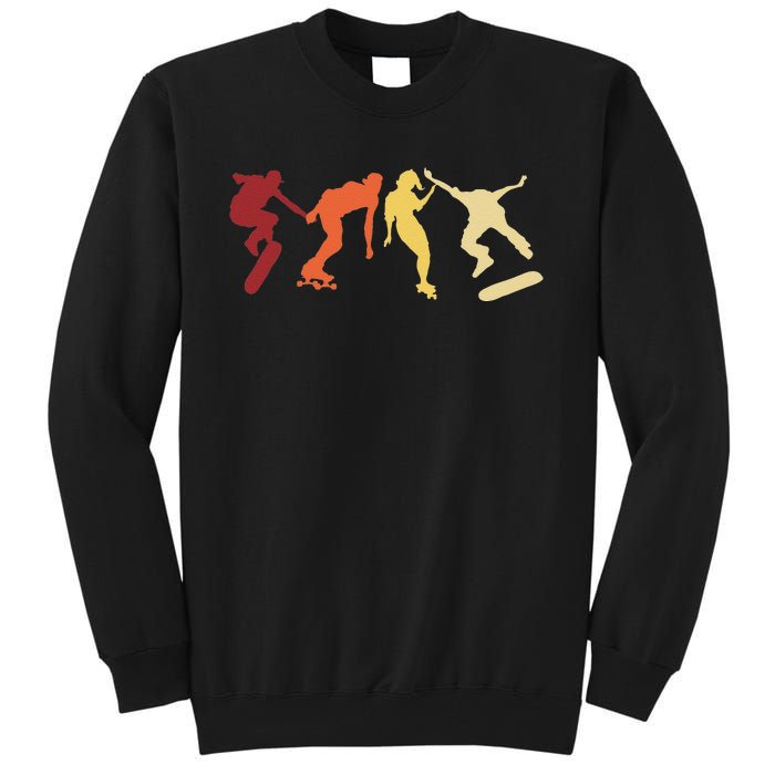 Retro Vintage Skateboard Skater Gifts Skate Boarding Tall Sweatshirt