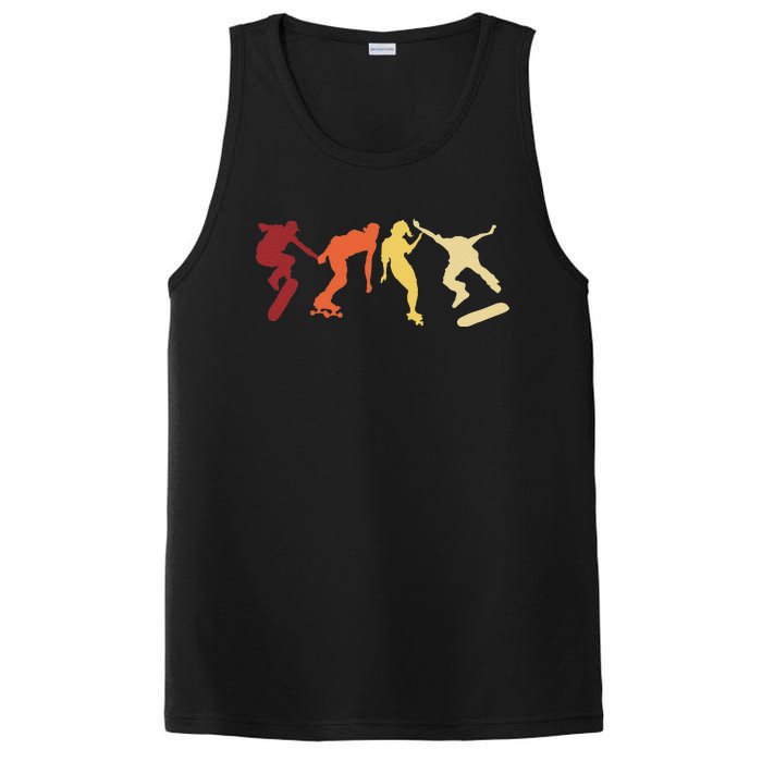 Retro Vintage Skateboard Skater Gifts Skate Boarding PosiCharge Competitor Tank