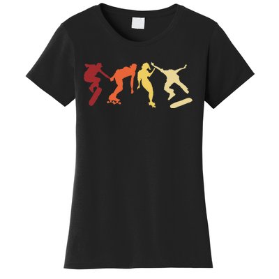 Retro Vintage Skateboard Skater Gifts Skate Boarding Women's T-Shirt