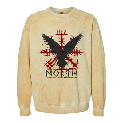 Retro Viking Symbol Nordic Raven Celtic Symbol North Colorblast Crewneck Sweatshirt