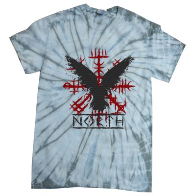 Retro Viking Symbol Nordic Raven Celtic Symbol North Tie-Dye T-Shirt