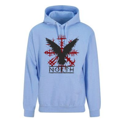 Retro Viking Symbol Nordic Raven Celtic Symbol North Unisex Surf Hoodie