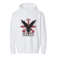 Retro Viking Symbol Nordic Raven Celtic Symbol North Garment-Dyed Fleece Hoodie