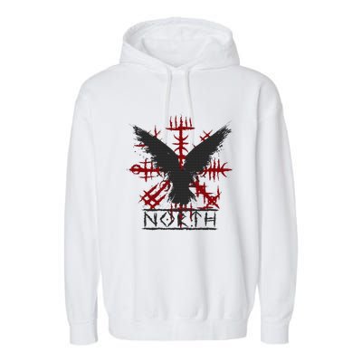 Retro Viking Symbol Nordic Raven Celtic Symbol North Garment-Dyed Fleece Hoodie