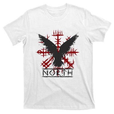 Retro Viking Symbol Nordic Raven Celtic Symbol North T-Shirt