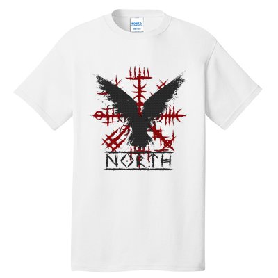 Retro Viking Symbol Nordic Raven Celtic Symbol North Tall T-Shirt