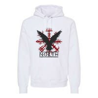 Retro Viking Symbol Nordic Raven Celtic Symbol North Premium Hoodie