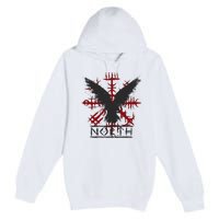 Retro Viking Symbol Nordic Raven Celtic Symbol North Premium Pullover Hoodie