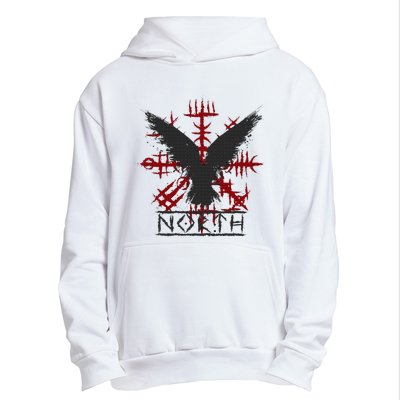 Retro Viking Symbol Nordic Raven Celtic Symbol North Urban Pullover Hoodie