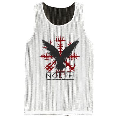 Retro Viking Symbol Nordic Raven Celtic Symbol North Mesh Reversible Basketball Jersey Tank