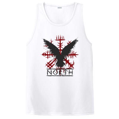 Retro Viking Symbol Nordic Raven Celtic Symbol North PosiCharge Competitor Tank