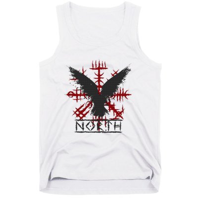 Retro Viking Symbol Nordic Raven Celtic Symbol North Tank Top