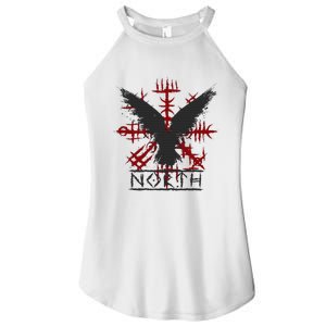 Retro Viking Symbol Nordic Raven Celtic Symbol North Women’s Perfect Tri Rocker Tank