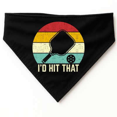 Retros Vintage Sunset Paddle ID Hit That Pickleball Player Gift USA-Made Doggie Bandana