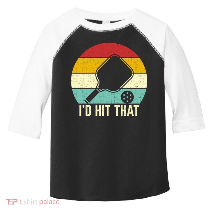 Retros Vintage Sunset Paddle ID Hit That Pickleball Player Gift Toddler Fine Jersey T-Shirt