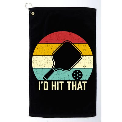 Retros Vintage Sunset Paddle ID Hit That Pickleball Player Gift Golf Towel