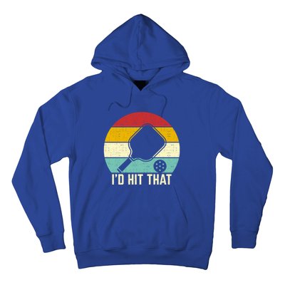 Retros Vintage Sunset Paddle ID Hit That Pickleball Player Gift Hoodie