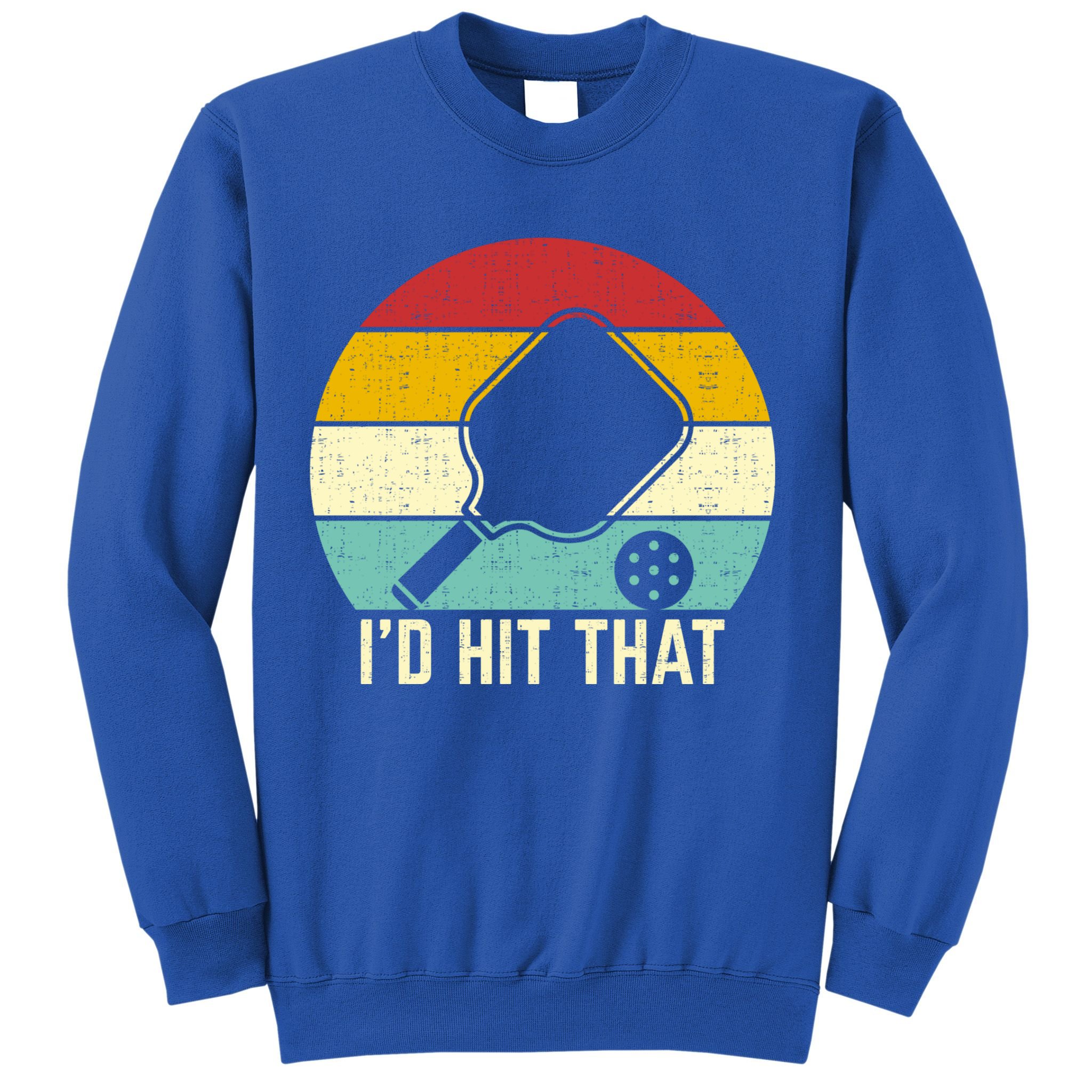 Retros Vintage Sunset Paddle ID Hit That Pickleball Player Gift Sweatshirt