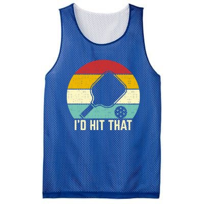 Retros Vintage Sunset Paddle ID Hit That Pickleball Player Gift Mesh Reversible Basketball Jersey Tank