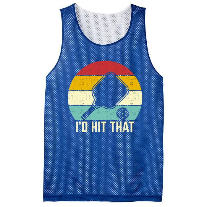 Retros Vintage Sunset Paddle ID Hit That Pickleball Player Gift Mesh Reversible Basketball Jersey Tank