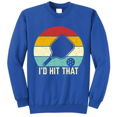 Retros Vintage Sunset Paddle ID Hit That Pickleball Player Gift Tall Sweatshirt
