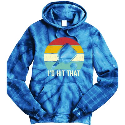 Retros Vintage Sunset Paddle ID Hit That Pickleball Player Gift Tie Dye Hoodie