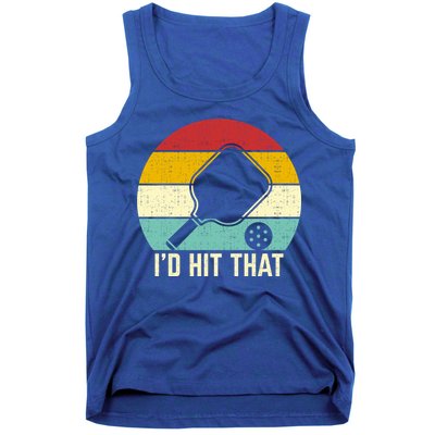 Retros Vintage Sunset Paddle ID Hit That Pickleball Player Gift Tank Top