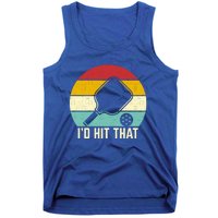 Retros Vintage Sunset Paddle ID Hit That Pickleball Player Gift Tank Top