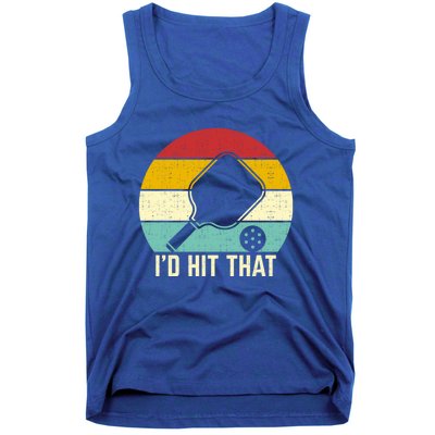 Retros Vintage Sunset Paddle ID Hit That Pickleball Player Gift Tank Top