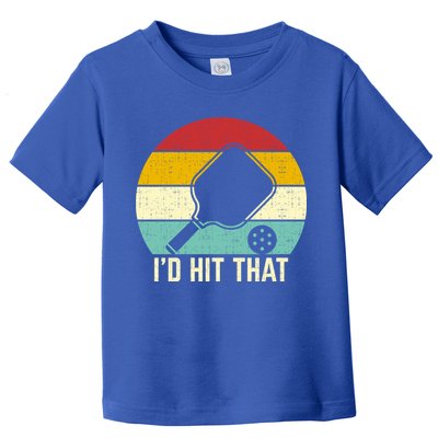 Retros Vintage Sunset Paddle ID Hit That Pickleball Player Gift Toddler T-Shirt