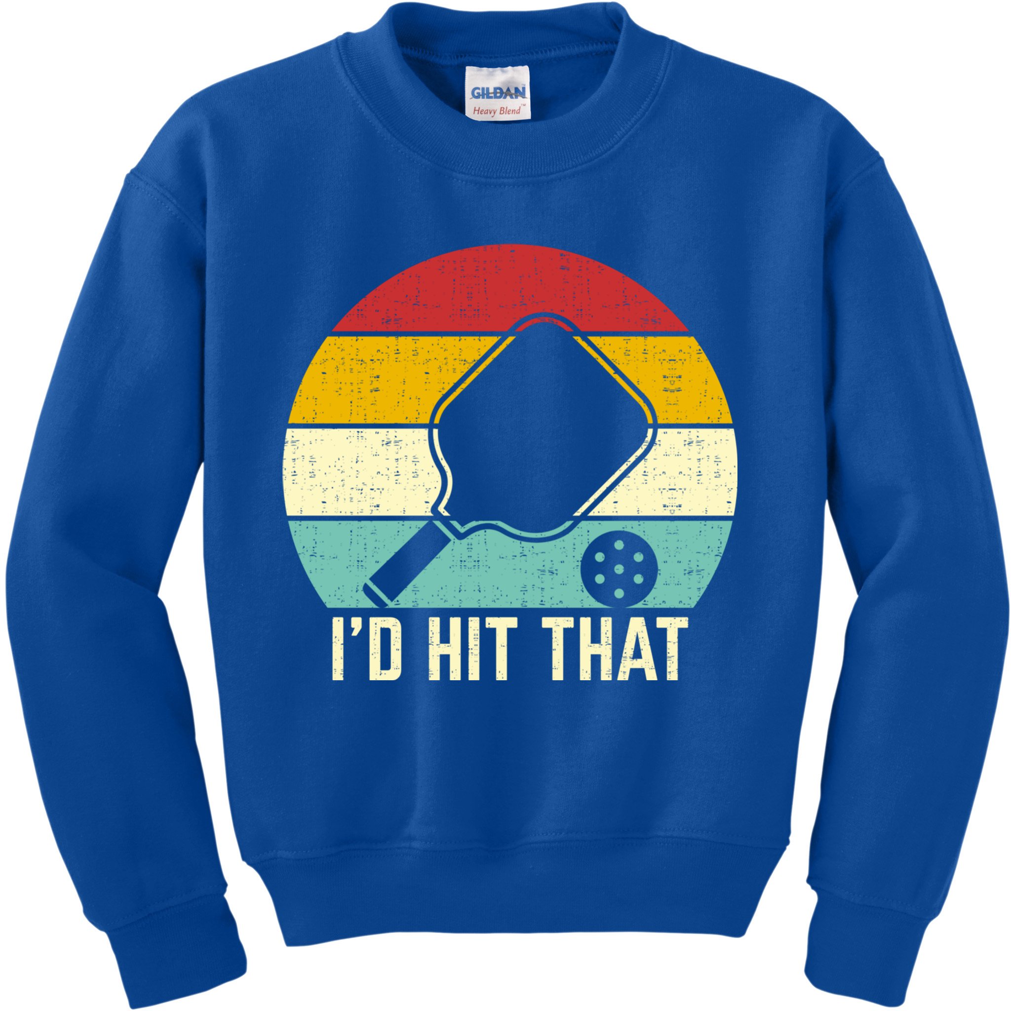 Retros Vintage Sunset Paddle ID Hit That Pickleball Player Gift Kids Sweatshirt